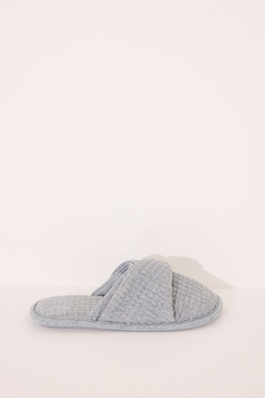 Grey padded slippers