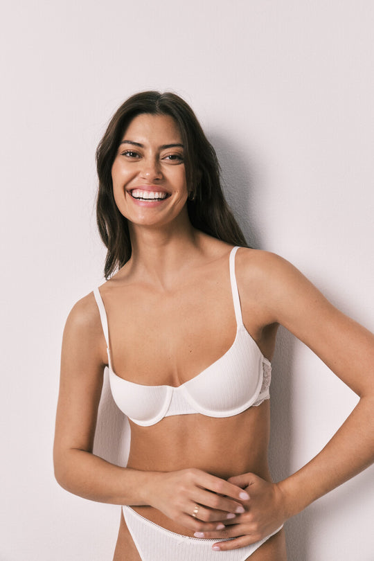 White classic padded cotton bra BEAUTIFUL