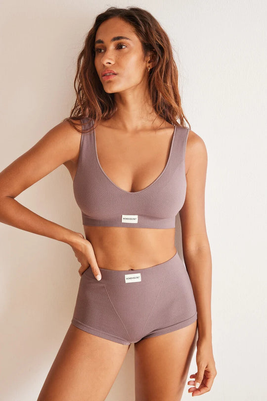 سروال كولوت مضلع بنفسجي بلا خياطة