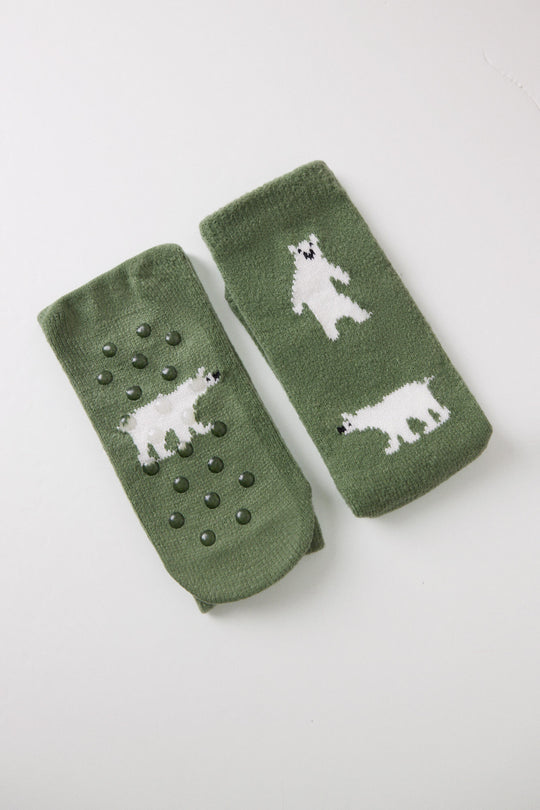 Green thick long socks