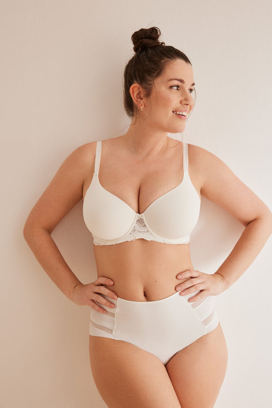 White tulle high waist shaping panty