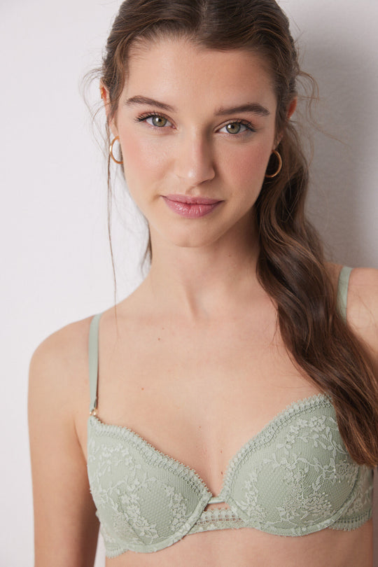 BEAUTIFUL classic bra green lace